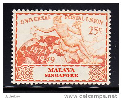 Singapore MNH Scott #25 25c UPU Issue - 75th Anniversary - Singapour (...-1959)