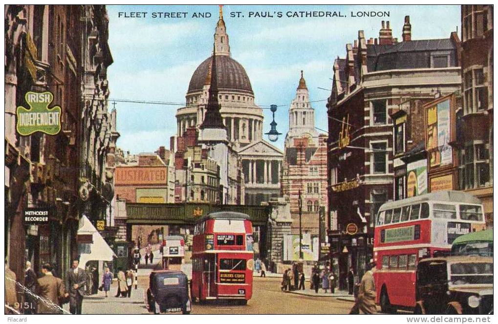 16822    Regno  Unito,  London,  Fleet Street And  St. Paul"s Cathedral,  VG  1955 - St. Paul's Cathedral