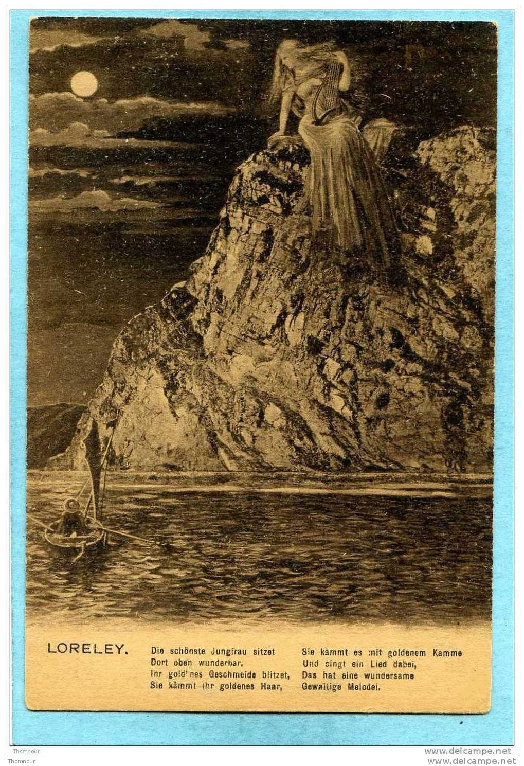 LORELEY    -  (  La Nuit )  - BELLE CARTE ANIMEE  - - Loreley