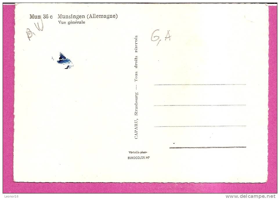 MUNSINGEN   -   ** GESAMTANSICHT **   -   VERLAG : CAPARU Aus Strasbourg  N°  Mun 36 C - Münsingen