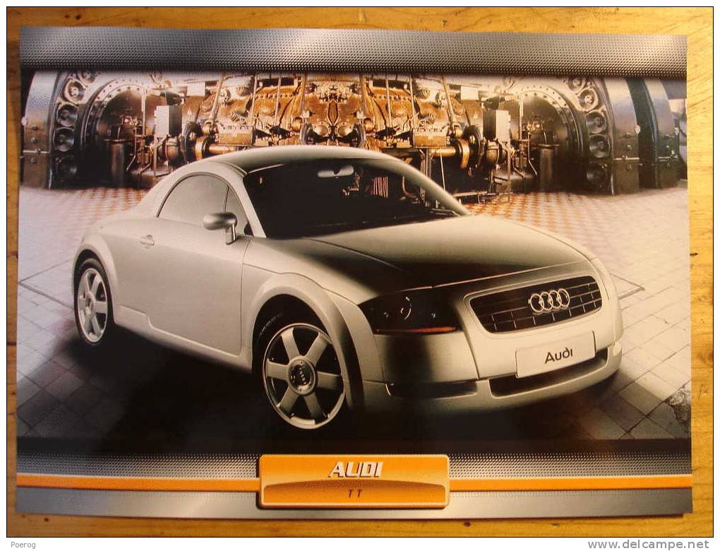 AUDI TT - FICHE VOITURE GRAND FORMAT (A4) - 1998 - Auto Automobile Automobiles Voitures Car Cars - Automobili