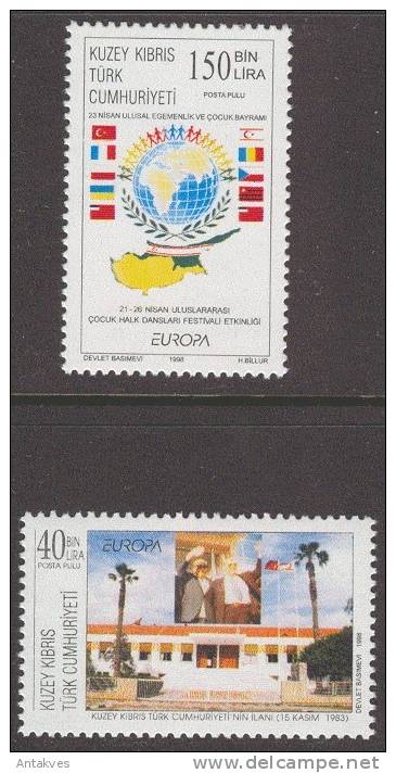 Cyprus Turkey 1998 Europa CEPT Set Of 2 MNH - 1998