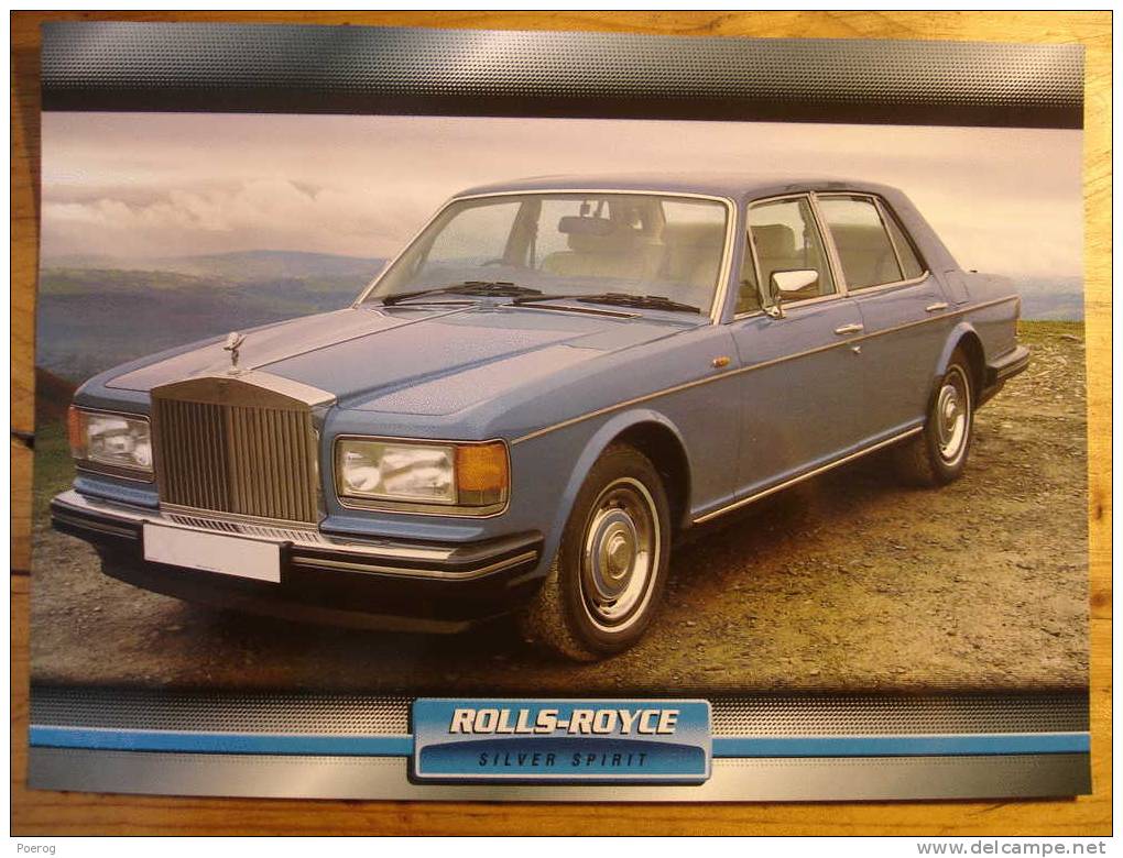 ROLLS ROYCE SILVER SPIRIT - FICHE VOITURE GRAND FORMAT (A4) - 1998 - Auto Automobile Automobiles Voitures Car Cars - Auto's