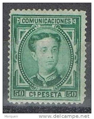 Sello 50 Cts Alfonso XII 1876, Segunda Tirada, Edifil Num 179 A º - Oblitérés