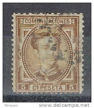 Sello 5 Cts Alfonso XII 1876, Segunda Tirada, Edifil Num 174 A º - Oblitérés