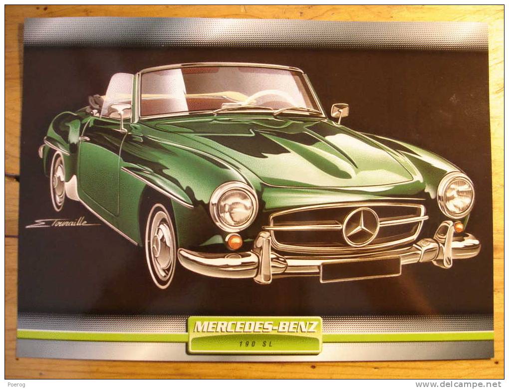 MERCEDES BENZ 190 SL - FICHE VOITURE GRAND FORMAT (A4) - 1998 - Auto Automobile Automobiles Voitures Car Cars - Autos