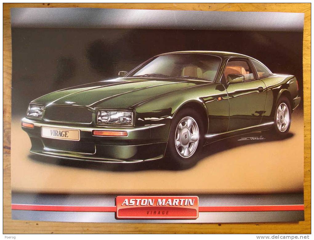 ASTON MARTIN VIRAGE - FICHE VOITURE GRAND FORMAT (A4) - 1998 - Auto Automobile Automobiles Voitures Car Cars - Auto's