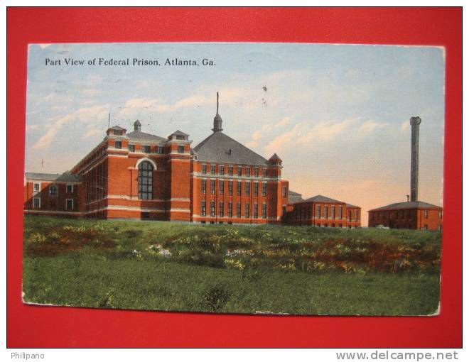 Prison  --- Atlanta GA--    Federal Prision 1915 Cancel     ----  --- Ref 214 - Atlanta