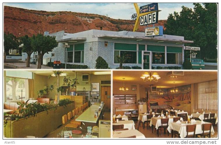 St. George UT Utah, Sugar Loaf Cafe Interior Exterior Multiview, On 1960s Vintage Postcard - Autres & Non Classés