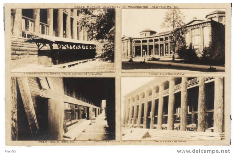 University Of Washington, State Museum Multiview, Seattle WA, On C1910s Vintage Linkletter Real Photo Postcard - Seattle