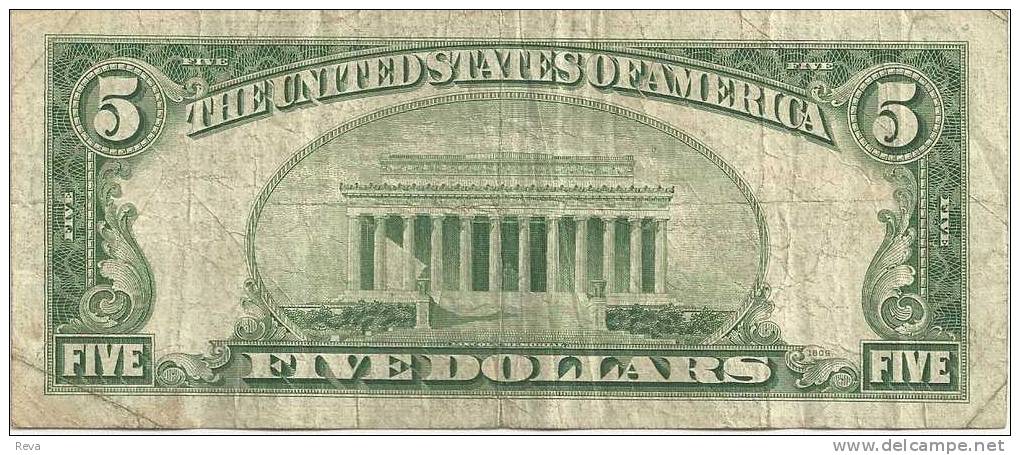 USA  $5  LINCOLN FRONT  UNITED STATES NOTE RED SEAL  SERIES 1928  AVF P.379F READ DESCRIPTION CAREFULLY !! - Biglietti Degli Stati Uniti (1928-1953)