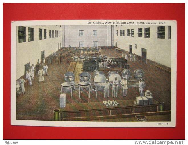 Prison  ---   Jackson MI- The Kitchen New Michigan Prison Vintage Wb  Ink Stain Smear Back       ----  --- Ref 215 - Autres & Non Classés