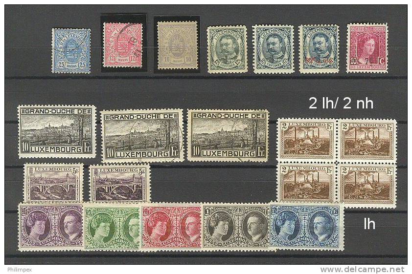 LUXEMBOURG, GOOD GROUP / COLLECTION 1875-1986, LIGHT HINGED, NEVER HINGED, USED - Sammlungen