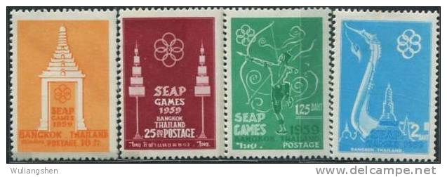 TH0048 Thailand 1959 Southeast Asia Games 4v MNH - Thailand