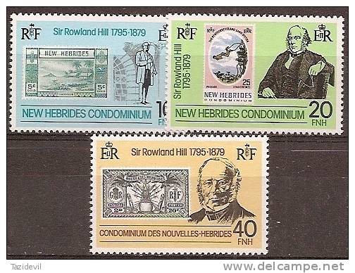 NEW HEBRIDES -  1979 Sir Rowland Hill. Scott 265-7. MNH ** - Other & Unclassified