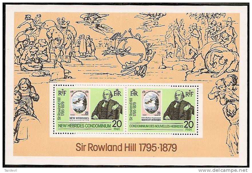 NEW HEBRIDES -  1979 Sir Rowland Hill Souvenir Sheet. Scott 266a. MNH ** - Other & Unclassified