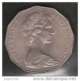 GREAT BRITAIN      "AUSTRALIEN 1977 # 50 CENTS SILVER JUBILEE" - Colonies