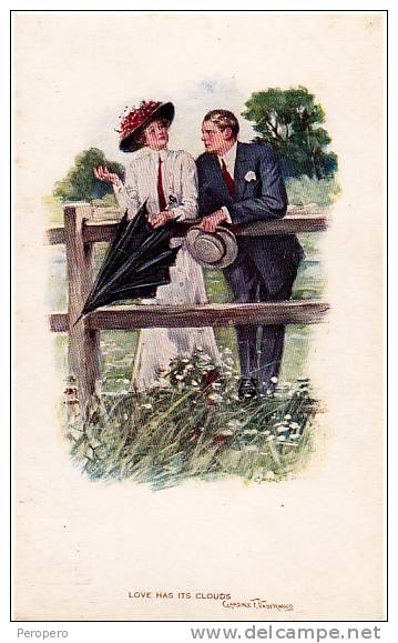 AK UNDERWOOD CLARENCE F. PAAR  " LOVE HAS ITS CLOUDS "OLD POSTCARD - Underwood, Clarence F.