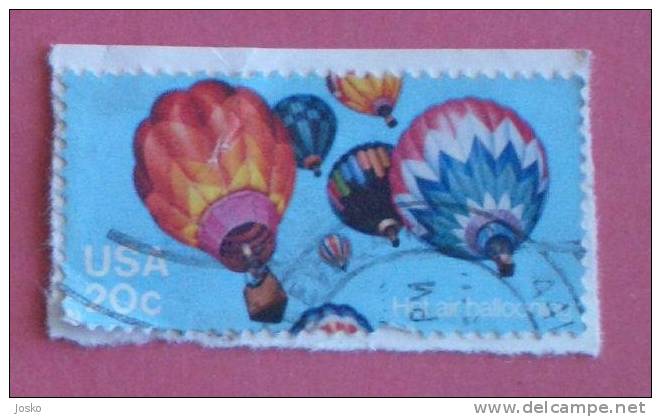 AIR BALLOONS ( USA - Used Stamp On Paper ) Ballon Balloon Montgolfiere Globo Aerostático Palloncino Mongolfiera Ballons - Airships