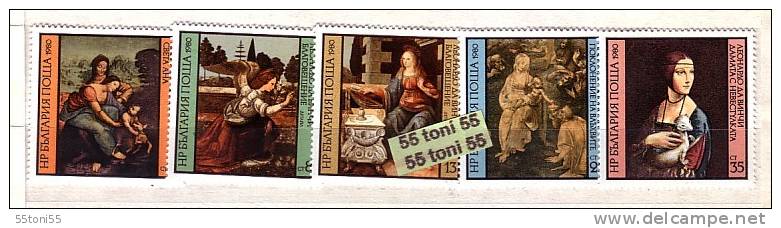 BULGARIA /Bulgarie 1980 Leonardo Da Vinchi 5 V.- MNH - Madonnen