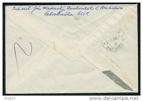 Czechoslovak - Cover With Incomplete Set Of Stamps That Show Life Of American Indians. Letter Is Registered Sent From B - American Indians