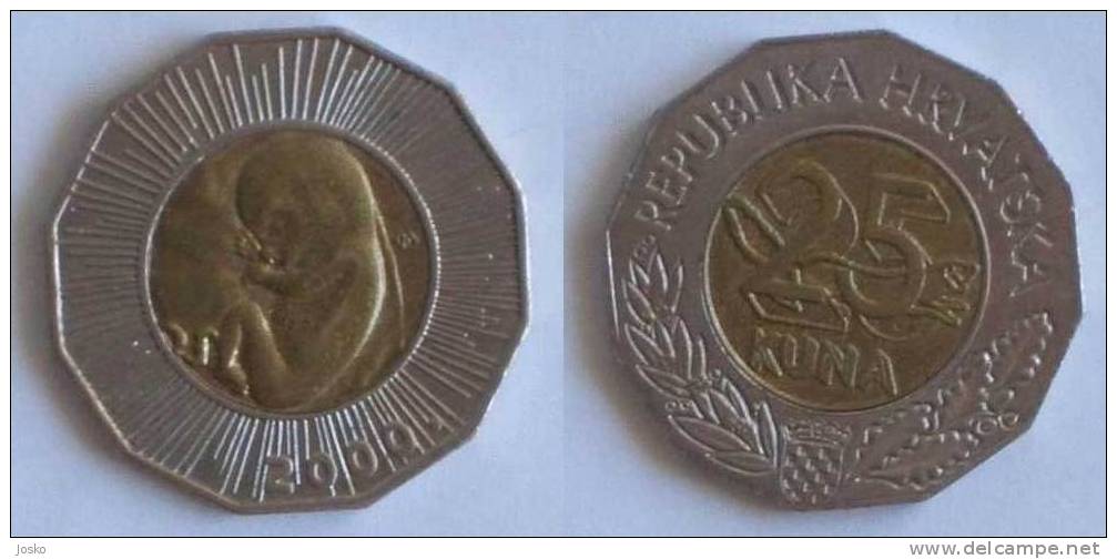 25 KUNA   - New Millenium 2000 (Croatia) Bi-metallic Bimétallique Bimetalica Bimetallica Coin Monnaie Monete - Croatia