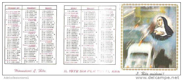 56834)calendario Ritano Anno 1972 - Tamaño Pequeño : 1971-80