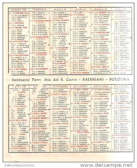 56835)calendario Sacro Cuore Di Gesù  Anno 1961 - Small : 1961-70
