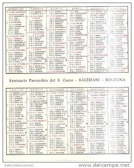 56841)calendario Sacro Cuore Di Gesù  Anno 1963 - Small : 1961-70