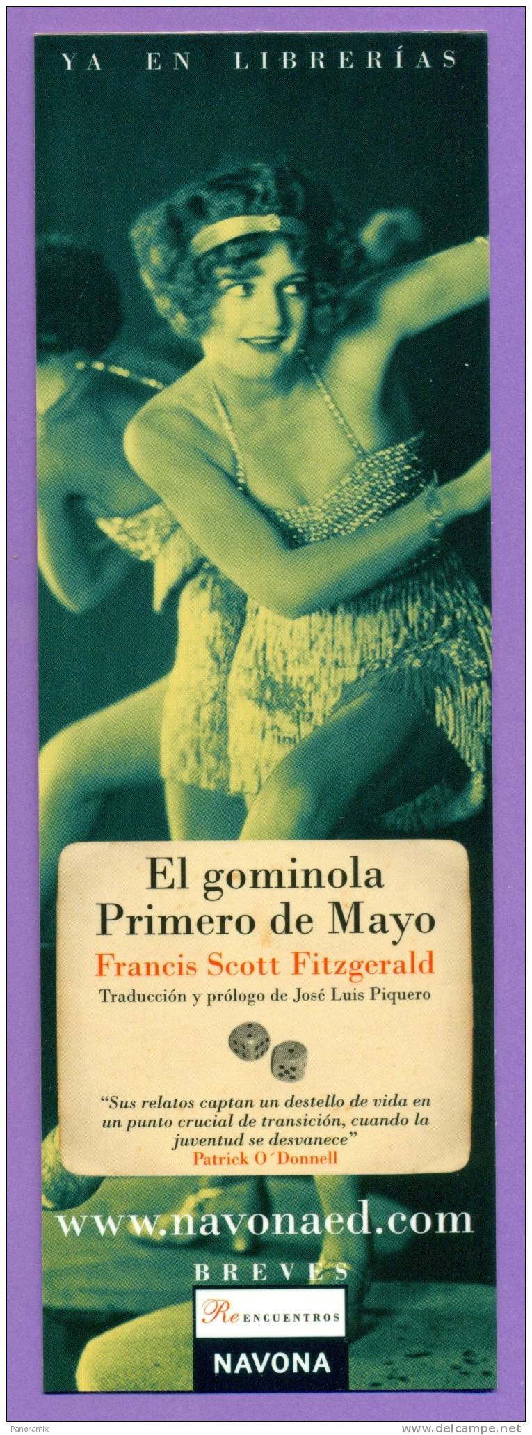 Navona   Francis  Scott  Fitzgerald   "  El  Gominola  Primero  De  Mayo  "    6 X 17  Cm   Verso Uni - Marque-Pages