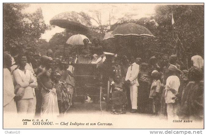 COTONOU - Chef Indigène Et Son Carrosse (Belle ANIMATION) - Carte Bon état - Dahomey
