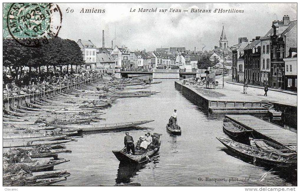 AMIENS   "le Marché Sur L'eau  "bateaux D'hortillons - Amiens