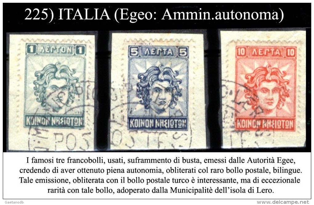 Italia-OS--F00225 - 1912 - Amministrazione Autonoma (o) - Solo Una Serie, A Scelta - Qualità A Vostro Giudizio. - Egeo (Amministrazione Autonoma)