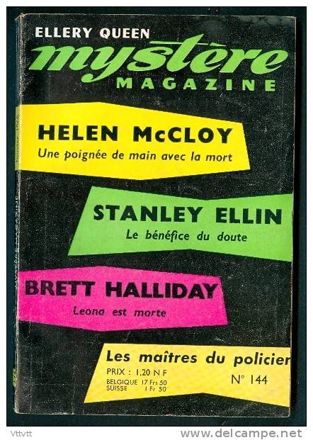 OPTA ELLERY QUEEN, MYSTERE MAGAZINE, N° 144 (1960) Helen McCloy, Stanley Ellin, Brett Halliday - Opta - Ellery Queen Magazine