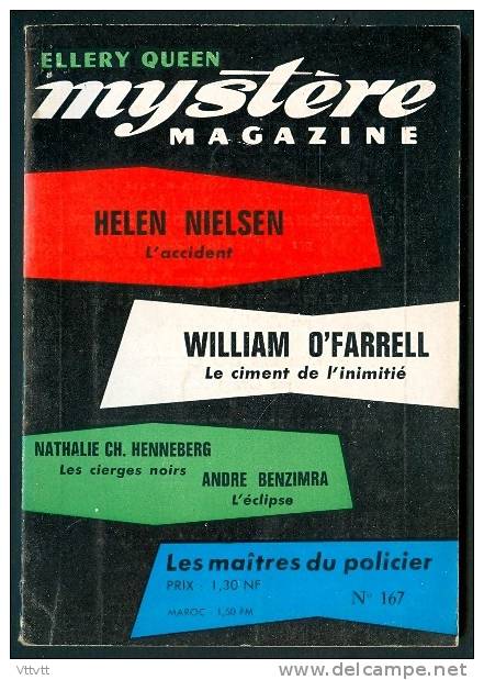 OPTA ELLERY QUEEN, MYSTERE MAGAZINE, N° 167 (1961) H. Nielsen, William O'Farrell, Nathalie Ch. Henneberg, A. Benzimra - Opta - Ellery Queen Magazine