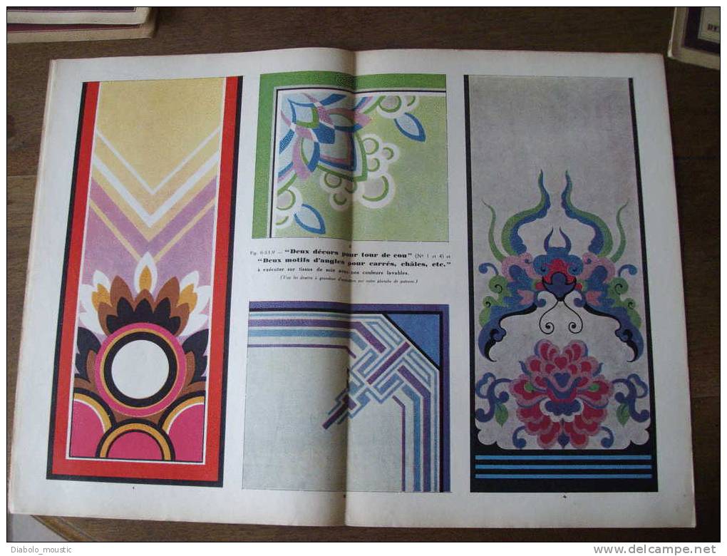 Juin 1933  ART-DECORATIF Revue De L'ARTISAN PRATIQUE , Beau Modèle En Couleur Sur Double-page :TOUR De COU, CHALLE - Home Decoration