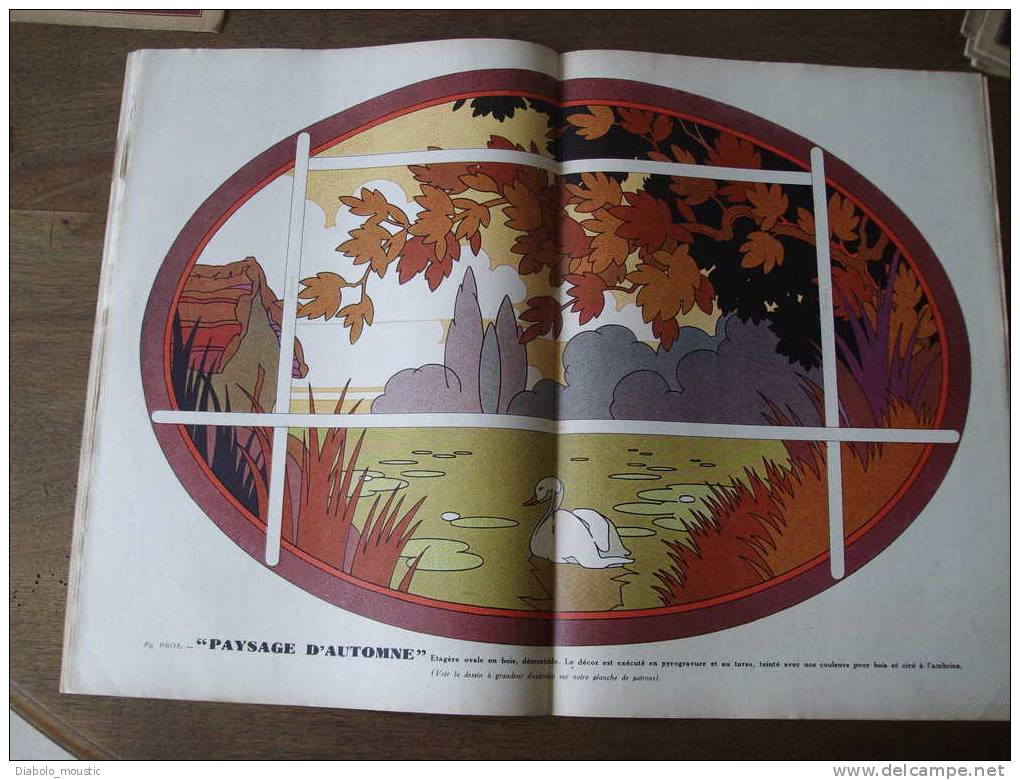 Decembre 1933  ART-DECORATIF Revue De L'ARTISAN PRATIQUE , Beau Modèle En Couleur Sur Double-page :PAYSAGE D' AUTOMNE - Interieurdecoratie