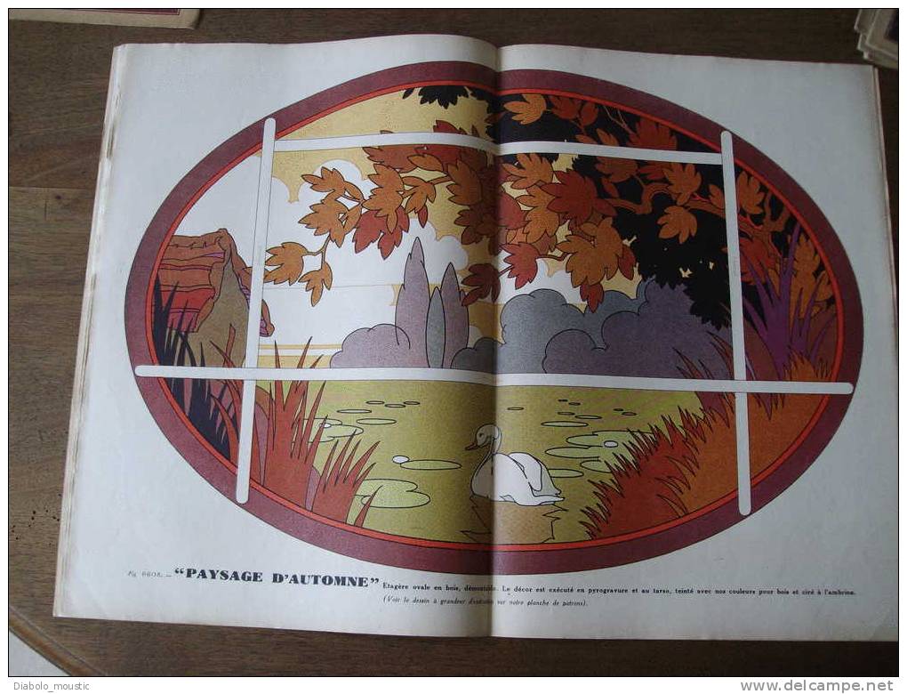 Decembre 1933  ART-DECORATIF Revue De L'ARTISAN PRATIQUE , Beau Modèle En Couleur Sur Double-page :PAYSAGE D' AUTOMNE - Décoration Intérieure