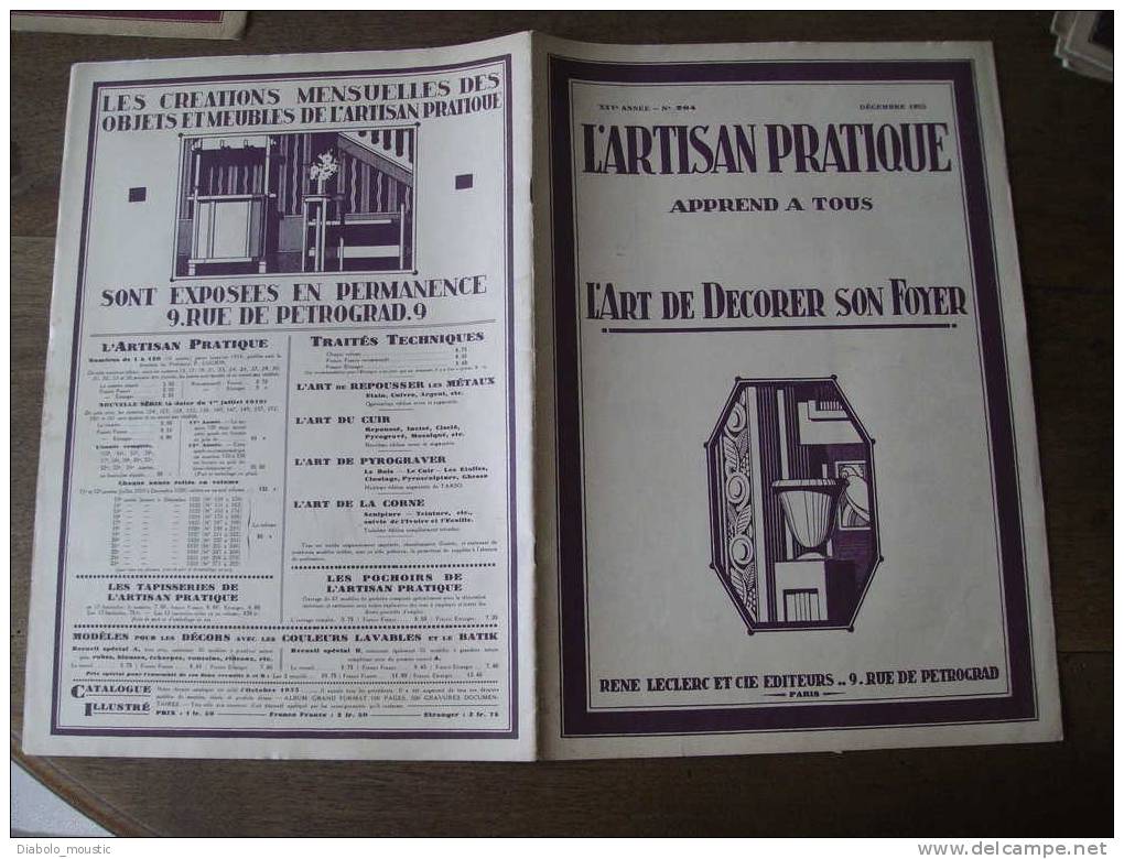 Decembre 1933  ART-DECORATIF Revue De L'ARTISAN PRATIQUE , Beau Modèle En Couleur Sur Double-page :PAYSAGE D' AUTOMNE - Décoration Intérieure