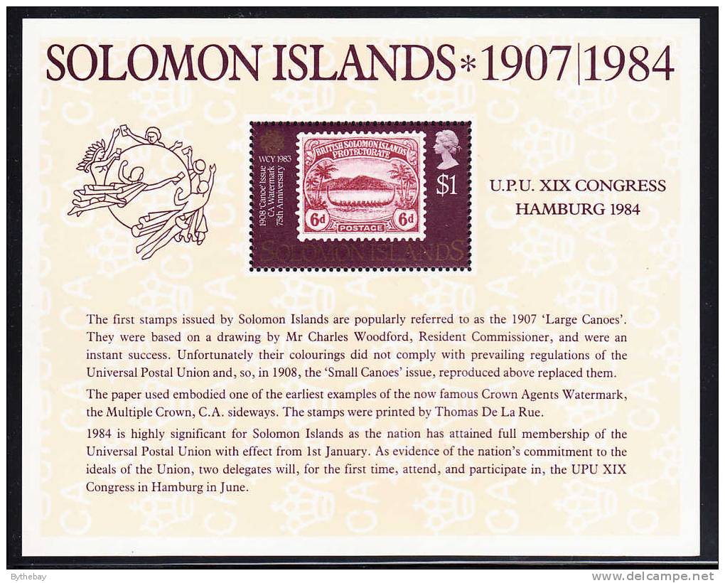 Solomon Islands Scott #514a MNH Souvenir Sheet World Communications Year - Solomon Islands (1978-...)