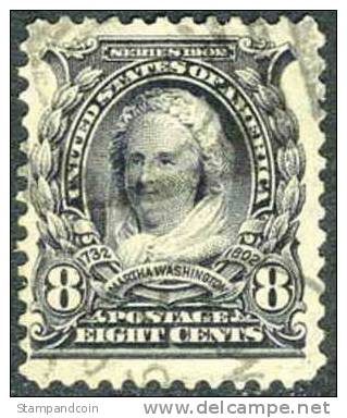 US #306 Used 8c Martha Washington From 1902 - Oblitérés