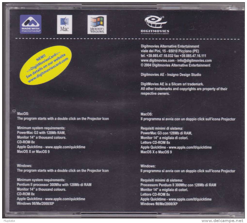 Cd Rom Catalogue 2004-2005 Digimovies Alternative Entertainment - Musique De Films