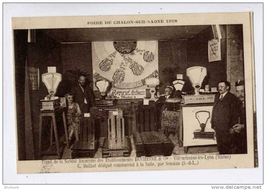 Cpa Etablissements DUCHESNE Et Cie Balance Automatique Baillod Délégué Commercial FOIRE DE CHALON SAONE 1928 - Fairs