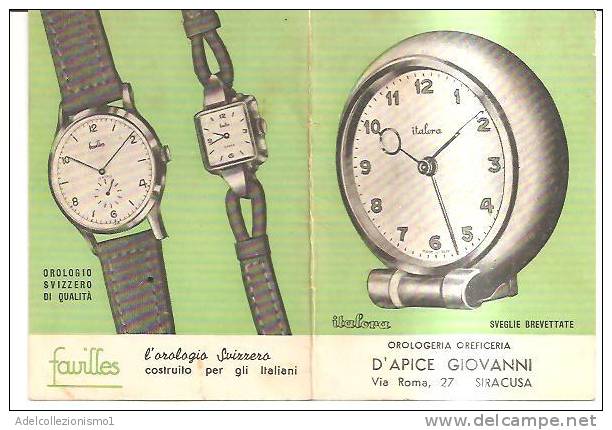 56872)calendario Fawilles Orologi Svizzeri Anno 1952 - Petit Format : 1941-60