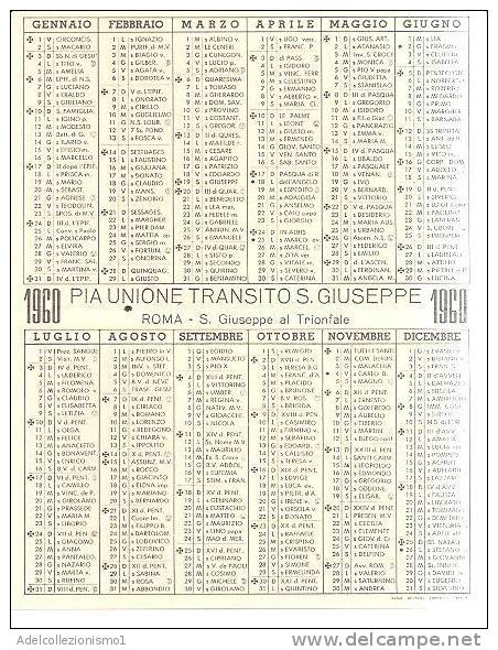 56874)calendario Orfanelli Di San Giuseppe  Anno 1960 - Petit Format : 1941-60