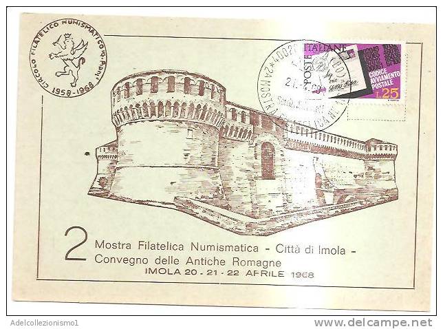 56901)cartolina Illustratoria Imola - 2à Mostra Filatelica Numismatica - Imola