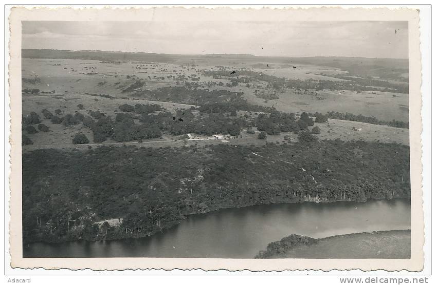 Carte Photo Vue Aerienne Belle Vue Et Son Lac 1939 - Pointe-Noire