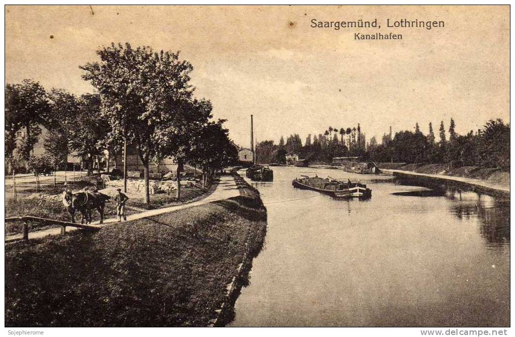 Sarreguemines Saargemünd Lothringen Lorraine Kanalhafen Très Belle Carte - Sarreguemines