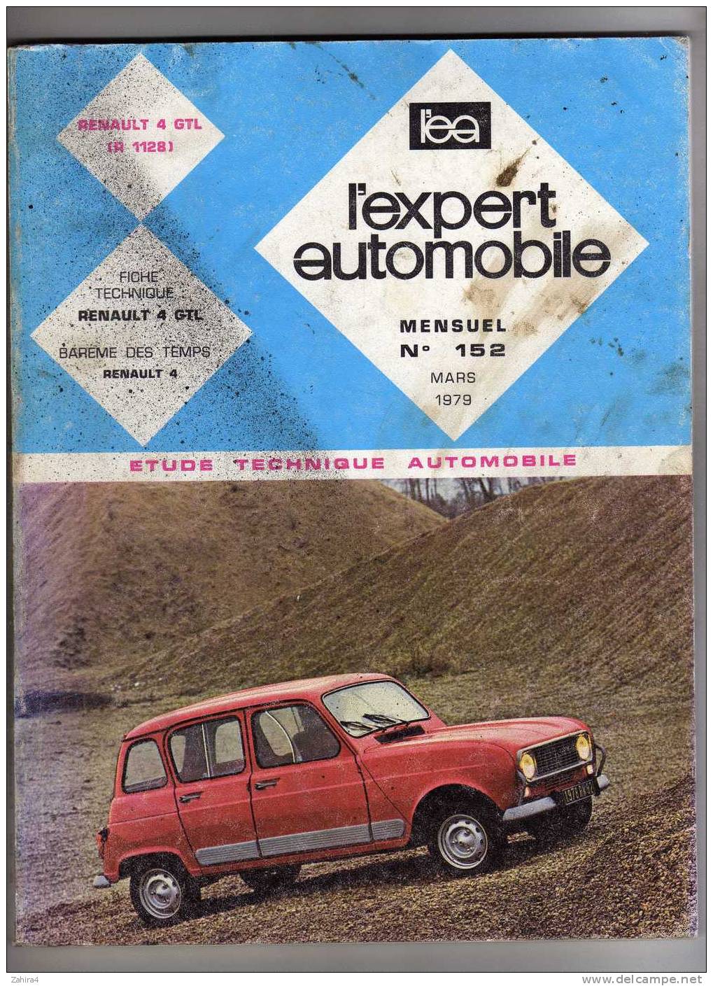 L´EXPERT AUTOMOBILE - N° 152 - Renault 4 GTL(R1128) - Fiches Techniques Renault 4 GTL - Auto