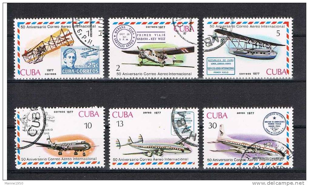 Kuba 1977 - Flugzeuge - Mi.Nr.2248-53 Kpl. Satz Gest. - Otros & Sin Clasificación